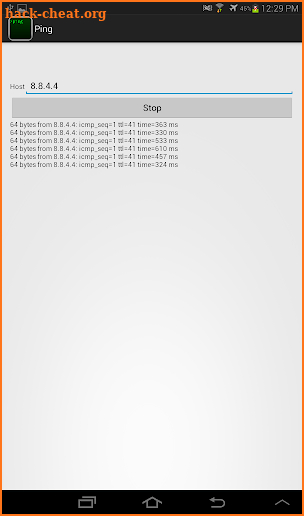 Ping screenshot