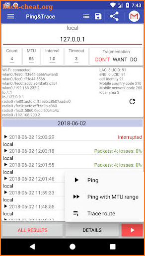 Ping & Trace screenshot