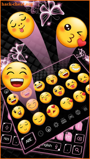 Pink Black Butterfly Keyboard Theme screenshot