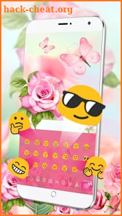 Pink Blossom Butterfly Keyboard screenshot