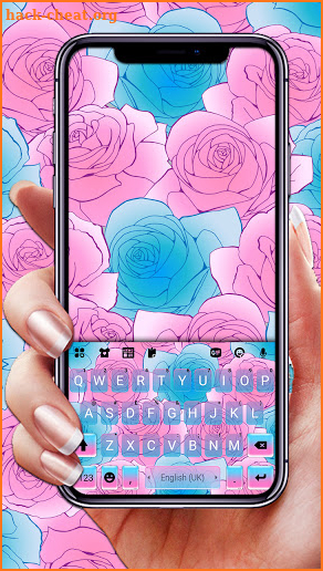 Pink Blue Rose Keyboard Background screenshot