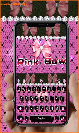 Pink Bow Keyboard Theme screenshot