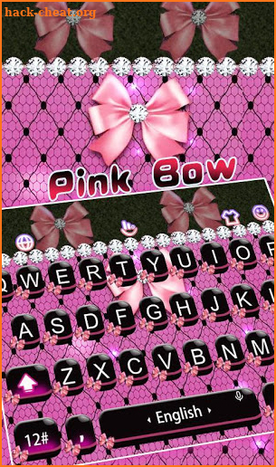 Pink Bow Keyboard Theme screenshot