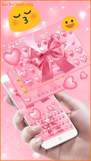 Pink Bow Love Keyboard screenshot