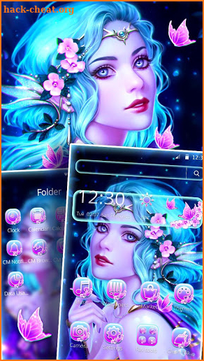 Pink Butterfly Fairy Theme screenshot