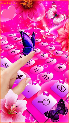 Pink Butterfly FREE Keyboard Theme screenshot