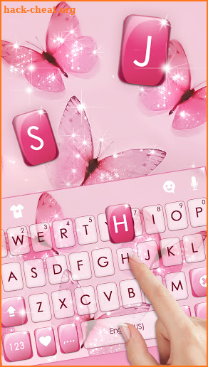 Pink Butterfly Keyboard Background screenshot