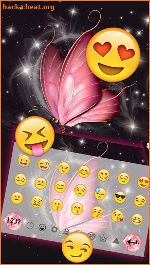 Pink Butterfly Keyboard Theme screenshot