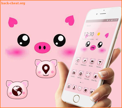 Pink Cartoon Piggy Kawaii Theme screenshot