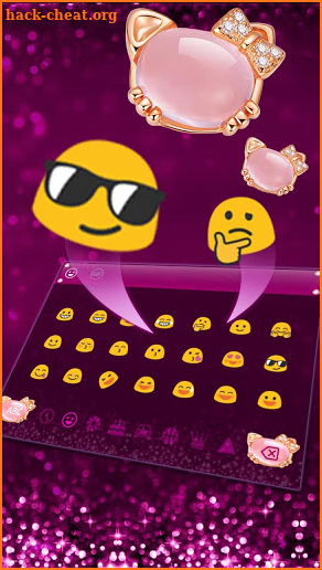 Pink Cat Shining Diamond Keyboard Theme screenshot