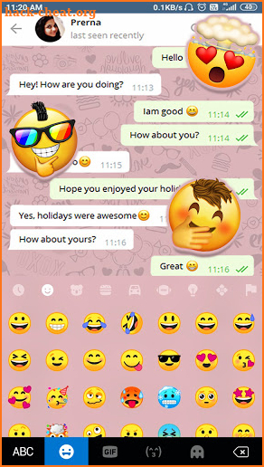 Pink Chat Business Keyboard Background screenshot