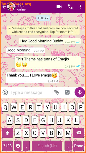 Pink Chat SMS Keyboard Background screenshot