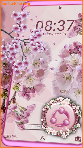 Pink Cherry Blossom Launcher Theme screenshot