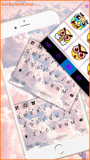 Pink Clouds Keyboard Background screenshot