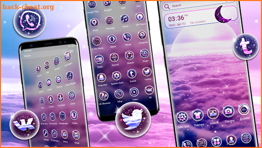 Pink Clouds Sky Launcher Theme screenshot