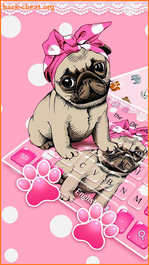 Pink Cute Dog Keyboard screenshot