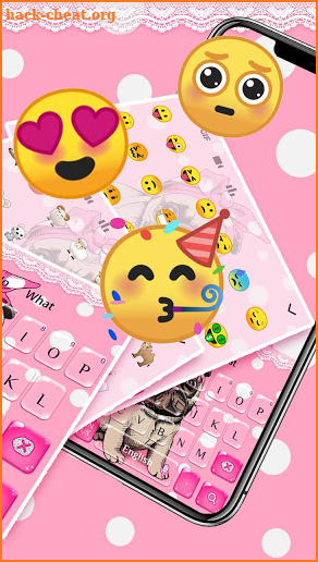 Pink Cute Dog Keyboard screenshot