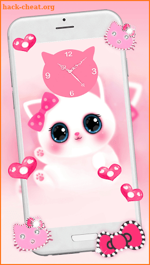 Pink Cute Kitty 3D Live Lock Screen Wallpapers screenshot