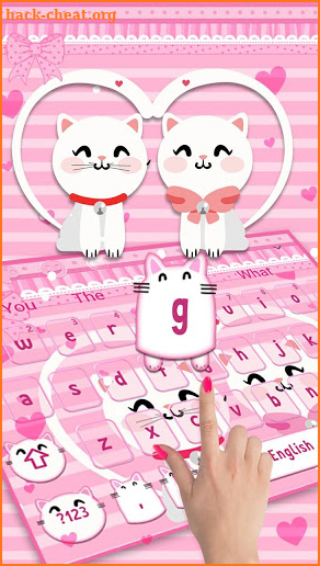 Pink Cute Kitty Cat Keyboard screenshot