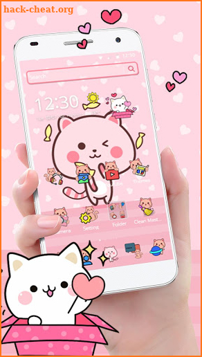 Pink Cute Kitty Cat Theme🐱💟 screenshot