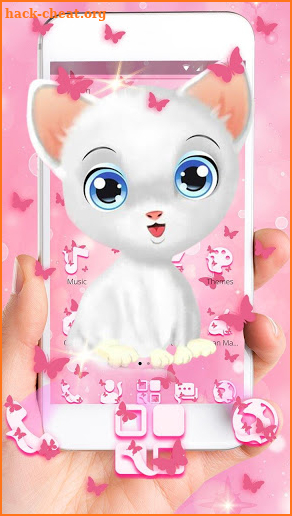 Pink Cute Kitty Theme screenshot