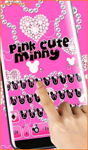 Pink Cute Minny Keyboard Theme screenshot