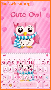 Pink Cute Owl Keyboard Theme screenshot