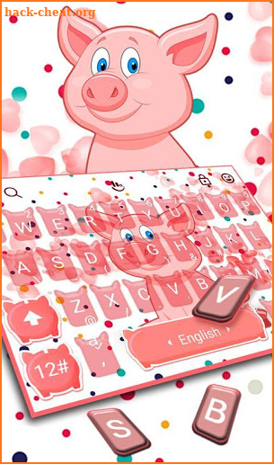 Pink Cute Piggy Keyboard Theme screenshot