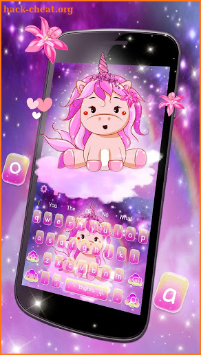 Pink Cute Unicorn Keyboard theme screenshot