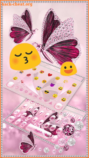 Pink Diamond Luxury Butterfly Keyboard screenshot