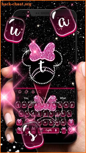 Pink Diamond Mouse Glitter Bow Keyboard Theme screenshot