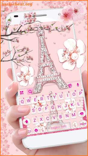 Pink Diamond Paris Keyboard Background screenshot