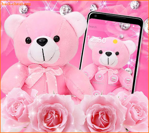 Pink Diamond Teddy Bear Theme screenshot