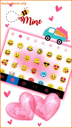 Pink Doodle Hearts Keyboard Background screenshot