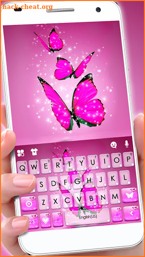 Pink Dreamy Butterflies Keyboard Theme screenshot