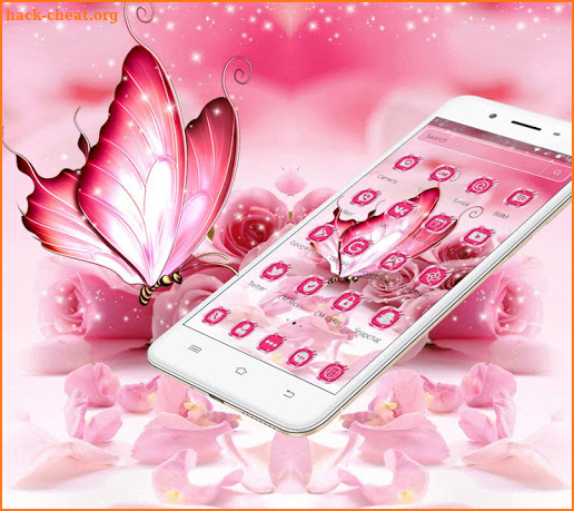 Pink Dreamy Rose Butterfly Theme screenshot