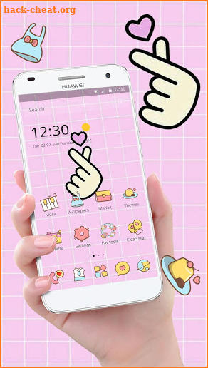 Pink Finger Love Romantic Theme screenshot