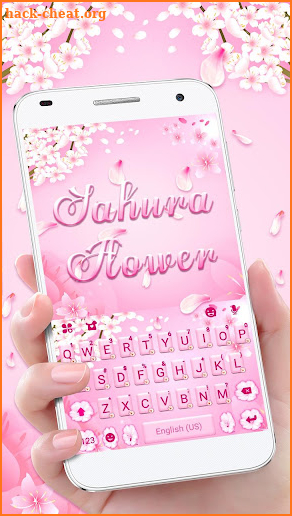 Pink Floral Sakura Keyboard Theme screenshot