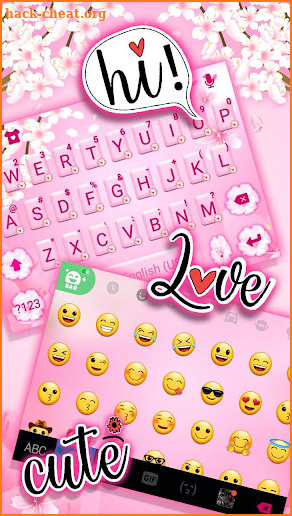 Pink Floral Sakura Keyboard Theme screenshot