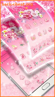 Pink Flower Romantic Theme screenshot