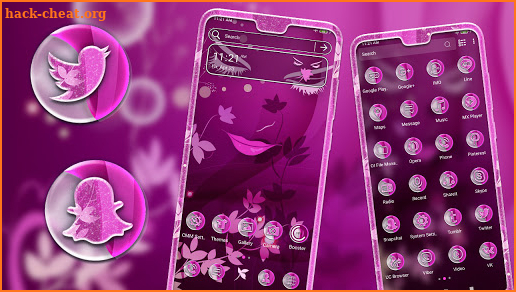 Pink Girly Face Launcher Theme screenshot