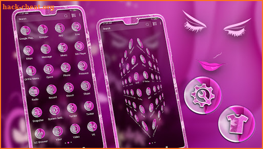 Pink Girly Face Launcher Theme screenshot