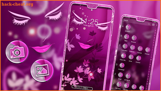 Pink Girly Face Launcher Theme screenshot