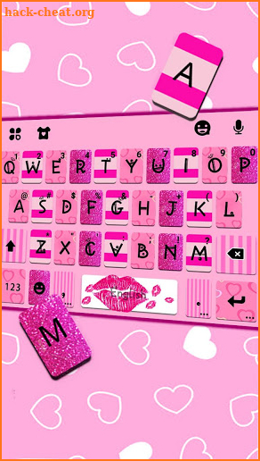 Pink Girly Love Keyboard Theme screenshot