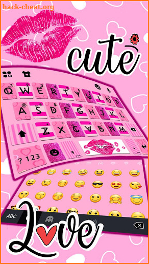 Pink Girly Love Keyboard Theme screenshot