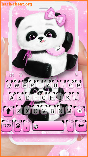 Pink Girly Panda Keyboard Theme screenshot