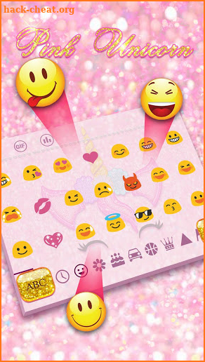 Pink Glisten Unicorn Keyboard Theme screenshot