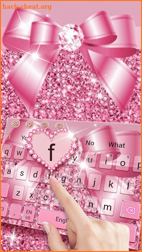 Pink Glitter Diamond Bowknot Keyboard Theme screenshot