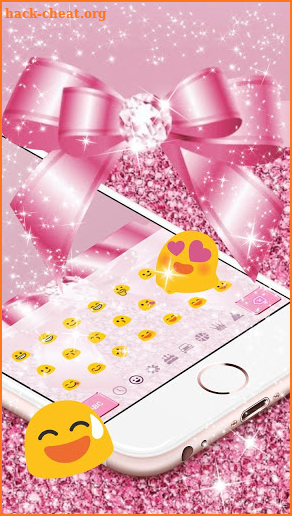 Pink Glitter Diamond Bowknot Keyboard Theme screenshot