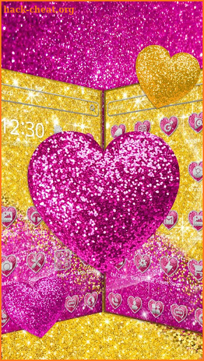 Pink Glitter Heart Theme screenshot